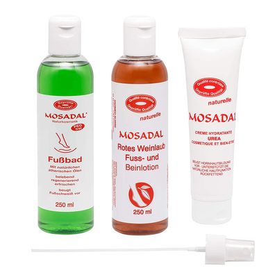 Mosadal 3 in 1 - Rotes Weinlaub + Fußbad + Urea Creme