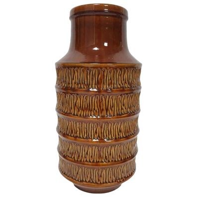 Blumenvase Bodenvase H 45,3 cm Jasba Reliefdekor Braun 1 529 Keramik gebraucht-sehr g