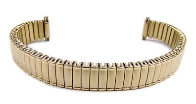 Minott Flex Band Ersatzband Uhrenarmband PVD Gold Zugband mit Teleskop-Anstoß 21089