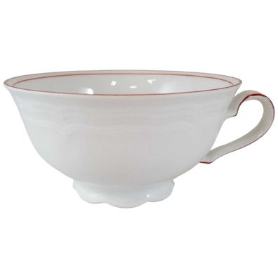 Teetasse D 10 cm H 5,2 Seltmann Weiden Marie Luise roter Rand Porzellan gebraucht-gut