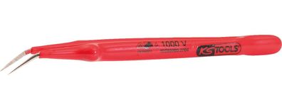 KS TOOLS Pinzette mit Schutzisolierung, gebogen, 15,5mm