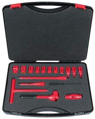 KS TOOLS 3/8" Steckschlüssel-Satz mit isolierten Werkzeugen, 16-tlg