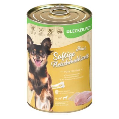 6 - 24 Stk. Lecker. Pet® Josie's Saftige Fleischmahlzeit Sensitiv mit Pute & Reis