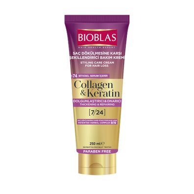 Bioblas Collagen & Keratin Styling CARE CREAM oben LILA 250 ml