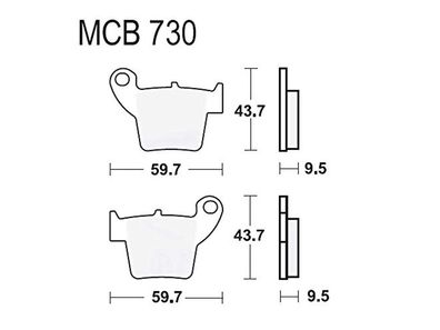 TRW Bremsbelag "MCB 730" Satz Typ EC Organis