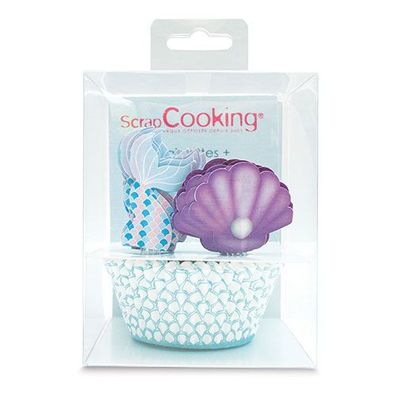 ScrapCooking Baking Cups & Topper - Meerjungfrau