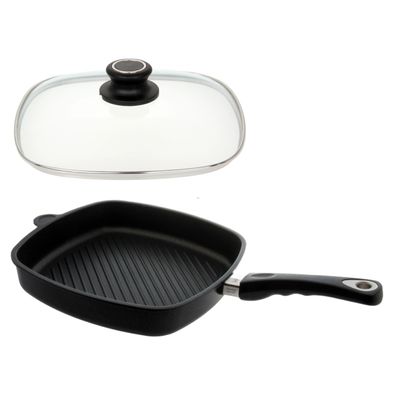 129 Grill + 129D - Lotus-Guss-Grillpfanne Ø29cm + Glasdeckel