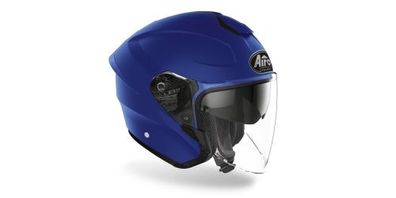 Openfacehelm Schutzhelm Crosshelm Motocrosshelm Motorradhelm Rollerhelm Blau Matt