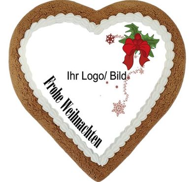 Lebkuchenherz Maxi - Motiv Stechpalme