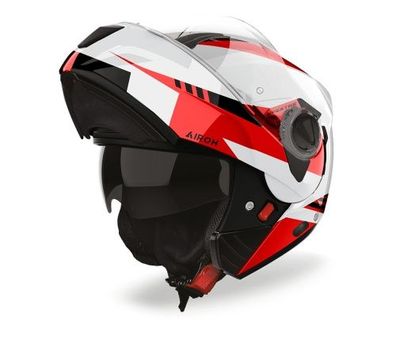 Flipuphelm Schutzhelm Crosshelm Motocrosshelm Motorradhelm Rollerhelm Rot Weiß