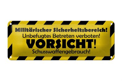 Blechschild Warnschild 27x10cm Militärischer Sicherheitsbereich