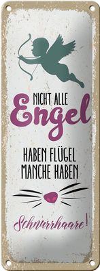 Blechschild Spruch Nicht alles Engel haben Flügel 10x27cm