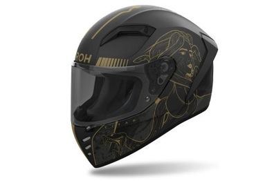 Integralhelm Schutzhelm Crosshelm Motocrosshelm Motorradhelm Rollerhelm Schwarz Gold