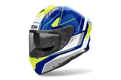 Integralhelm Schutzhelm Crosshelm Motocrosshelm Motorradhelm Rollerhelm Blau Gelb