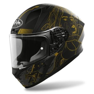 Integralhelm Schutzhelm Crosshelm Motocrosshelm Motorradhelm Rollerhelm Schwarz Gold