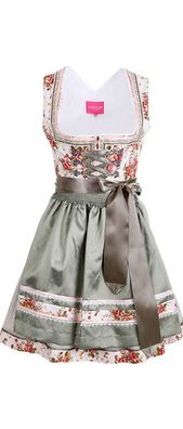 Dirndl New Flower Power 50er Länge grün - Größe: 34