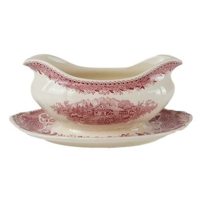 Sauciere Sauciere mit Teller H 9,4 L 22,4 B 13,5 1tlg. Villeroy & Boch Burgenland Rot