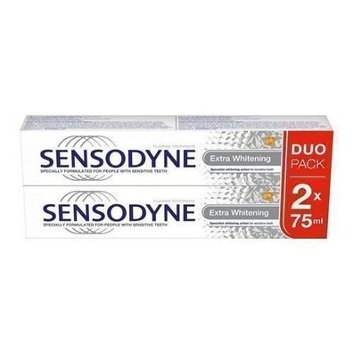 Sensodyne Zahnpasta mit Fluorid fér glänzend weiße Zähne, Doppelpack 2x75ml