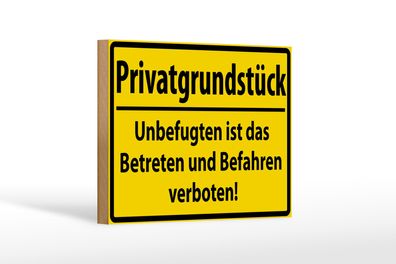 Holzschild Warnschild 18x12cm Privatgrundstück