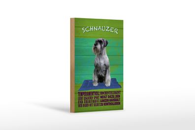 Holzschild Spruch 12x18cm Schnauzer Hund temperamentvoll