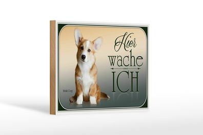 Holzschild Hund 18x12cm Chihuahua hier wache ich