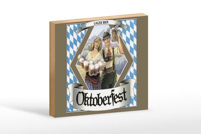 Holzschild Spruch 18x12cm Oktoberfest Lager Bier Bayern