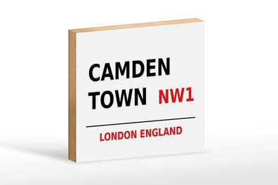 Holzschild London 18x12cm England Camden Town NW1