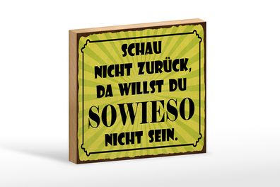 Holzschild Spruch 18x12 cm schau nicht zurück Dekoration