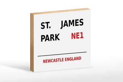 Holzschild England 18x12cm Newcastle St. James Park NE1