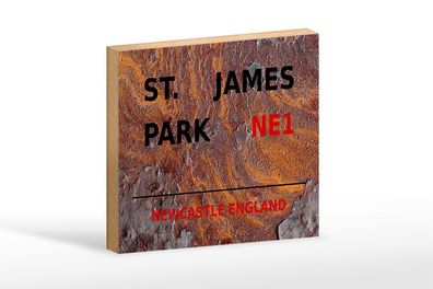 Holzschild England 18x12cm Newcastle St. James Park NE1