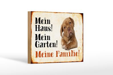 Holzschild Hund 18x12cm Beagle mein Haus Garten Familie