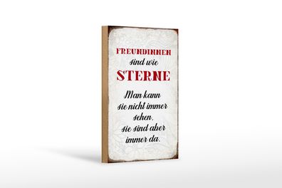 Holzschild Spruch 12x18cm Freundinnen sind wie Sterne