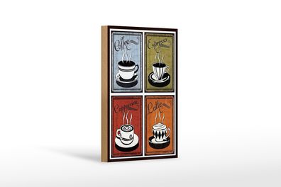 Holzschild Kaffee 12x18cm Coffee Espresso Cappuccino Latte