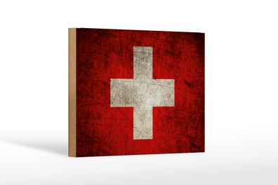 Holzschild Flagge 18x12cm Schweiz Fahne