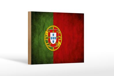 Holzschild Flagge 18x12cm Portugal Fahne