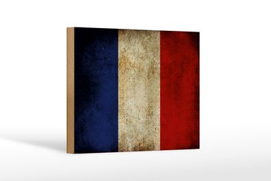 Holzschild Flagge 18x12cm Frankreich Fahne