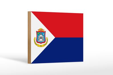 Holzschild Flagge Sint Maartens 18x12 cm Flag Sint Maarten Dekoration