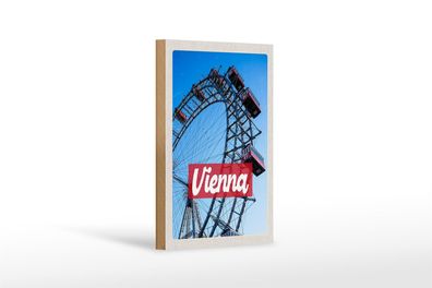 Holzschild Reise 12x18 cm Wien Österreich Prater Urlaub Reise