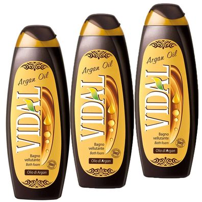VIDAL Schaumbad mit Arganöl für eine seidige zarte Haut 3x 500 ml