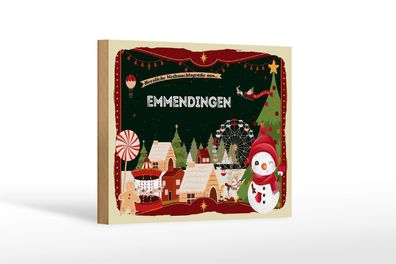 Holzschild Weihnachten Grüße Emmendingen Geschenk Dekoration 18x12 cm