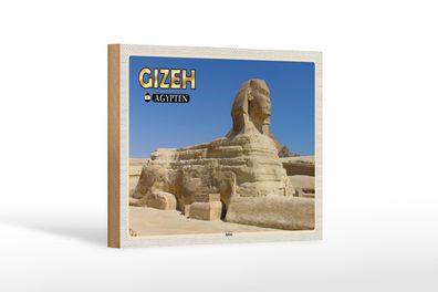 Holzschild Reise 18x12 cm Gizeh Ägypten Sphinx Geschenk Dekoration