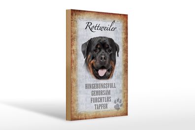 Holzschild Spruch 20x30cm Rottweiler Hund Schild