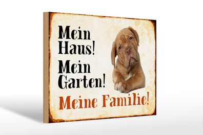 Holzschild Hund 30x20cm Beagle mein Haus Garten Familie