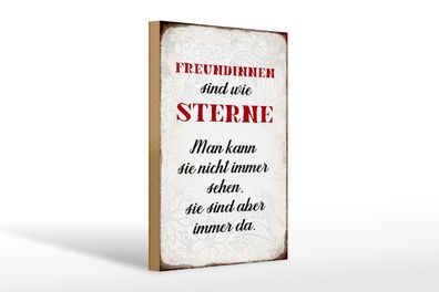 Holzschild Spruch 20x30cm Freundinnen sind wie Sterne