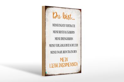 Holzschild Spruch 20x30cm du bist mein Lieblingsmensch