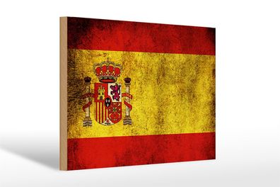 Holzschild Flagge 30x20cm Spanien Fahne