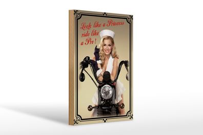 Holzschild Motorrad 20x30cm look like a Princess ride