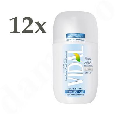 VIDAL Intimseife Protektive antibakterielle Wirkung mit Milchsäure 12x 250 ml