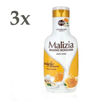 Malizia Honig und Ingwer Badeschaum 3x 1000ml