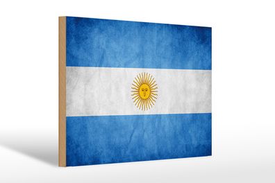 Holzschild Flagge 30x20cm Argentinien Fahne